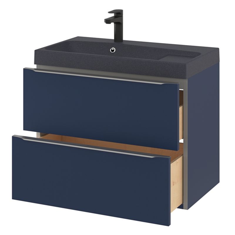 GoodHome Imandra væghængt vaskeskab 80 cm mat navyblå