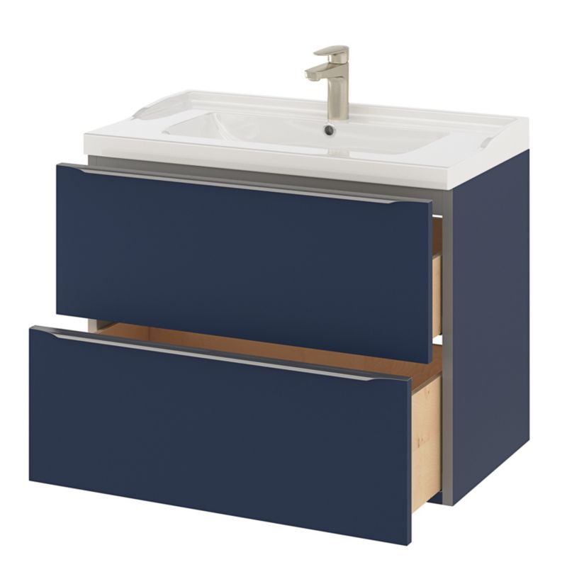 GoodHome Imandra væghængt vaskeskab 80 cm mat navyblå