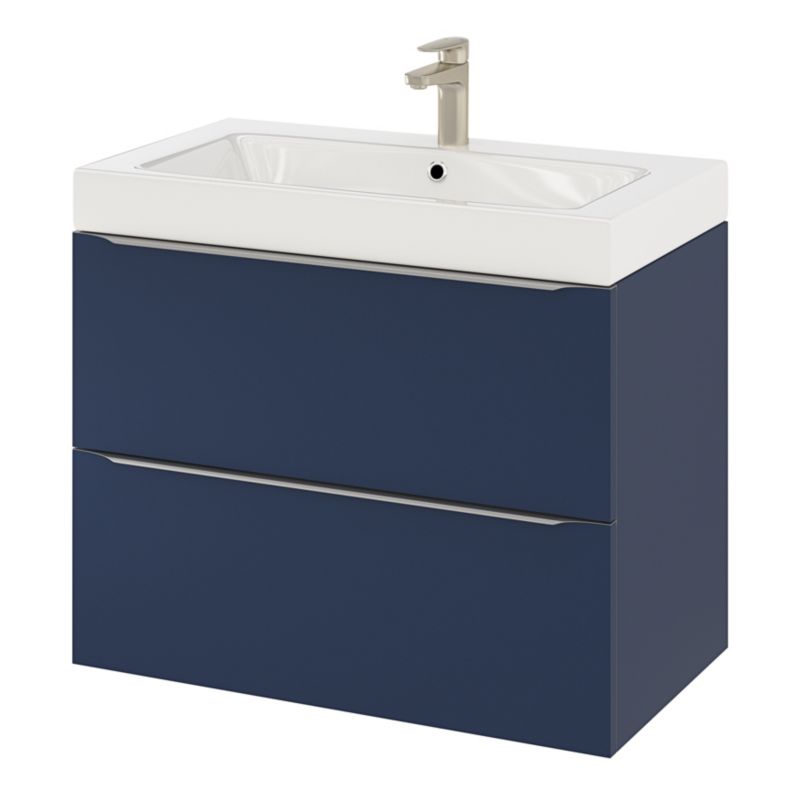 GoodHome Imandra væghængt vaskeskab 80 cm mat navyblå