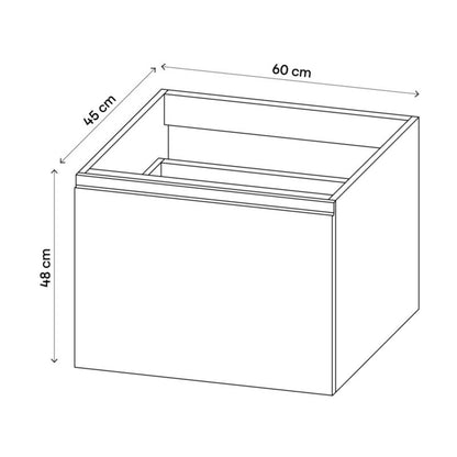 Vaskeskab Levanna 60x45x48 cm Grå | 5059340765549