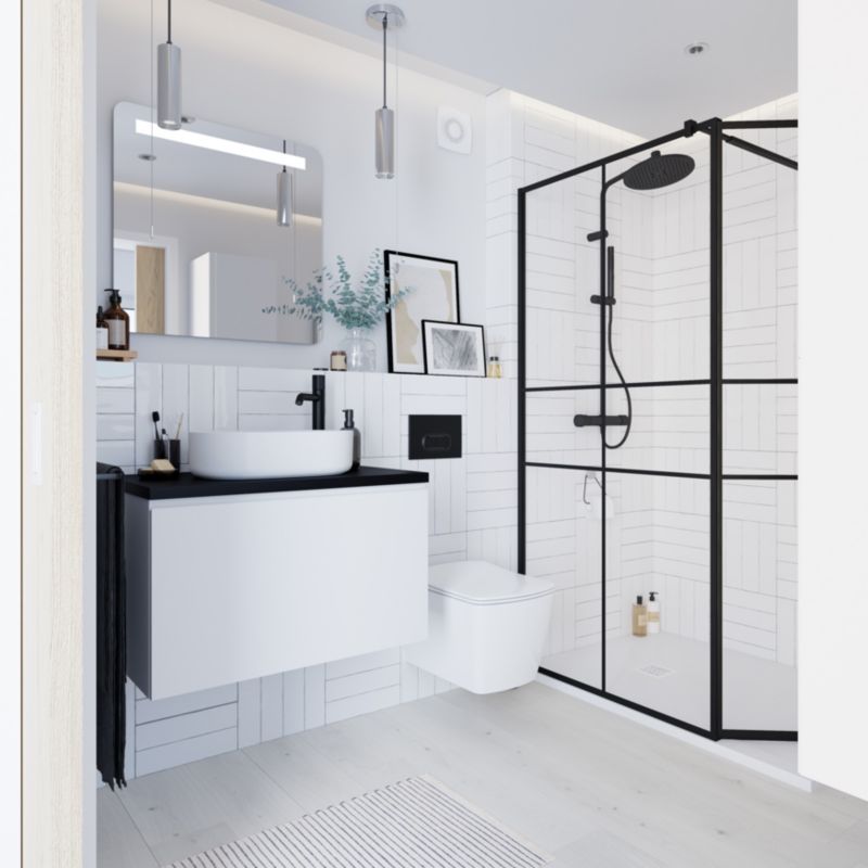 GoodHome Levanna 80 cm hvid vaskeskab