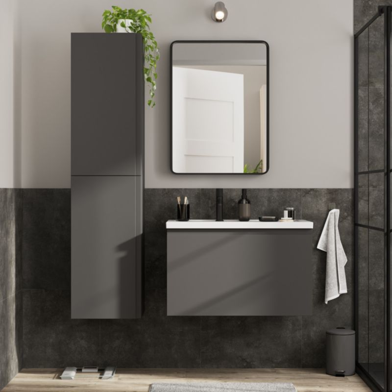 Vaskeskab Levanna 80x45x48 cm Grå | 5059340765761