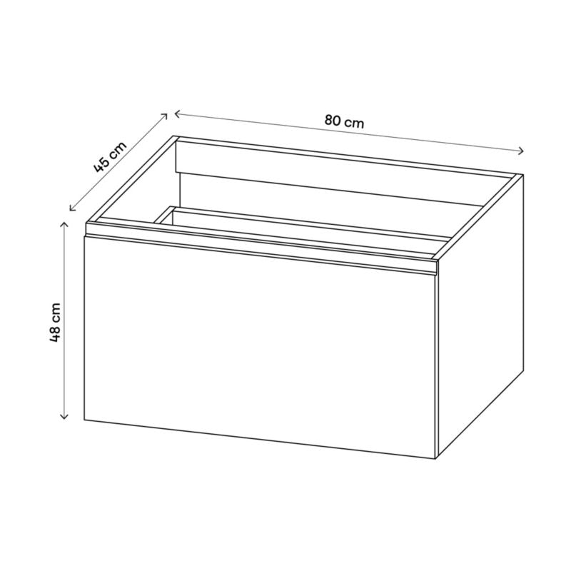 Vaskeskab Levanna 80x45x48 cm Grå | 5059340765761