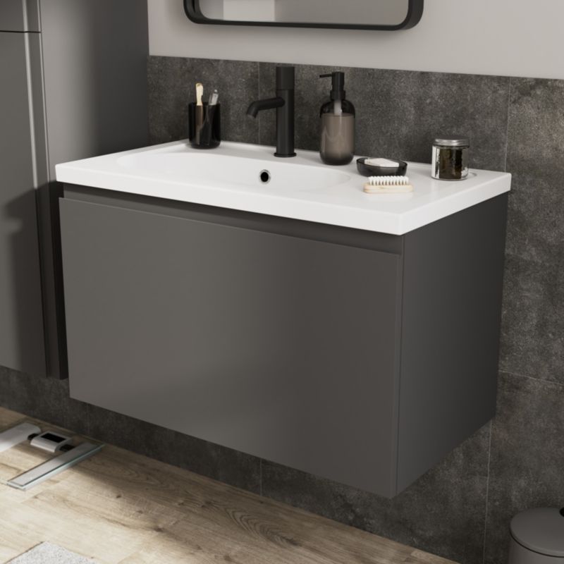 Vaskeskab Levanna 80x45x48 cm Grå | 5059340765761