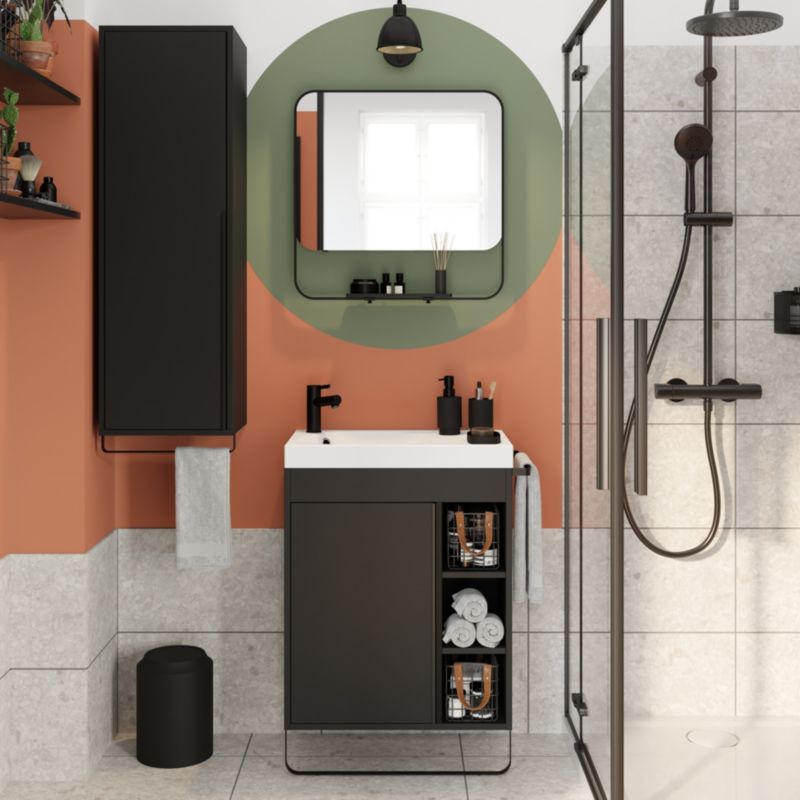 Stående vaskeskab GoodHome Maza 60 x 36 cm mat-sort