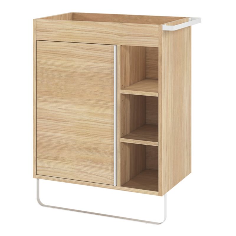 GoodHome Maza fritstående underskab til vask 60 x 36 cm i egetræ