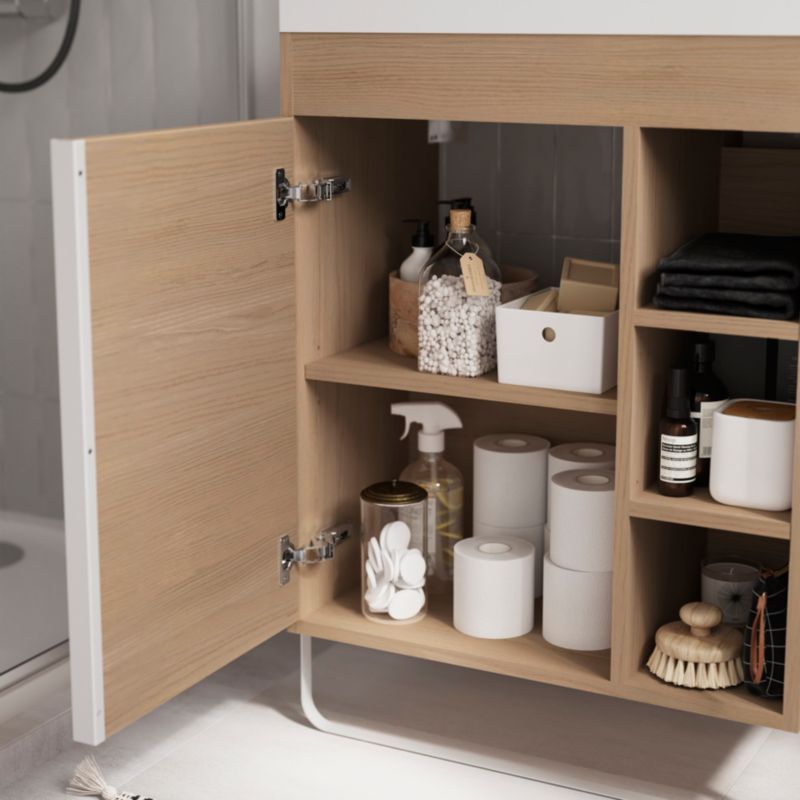 GoodHome Maza fritstående underskab til vask 60 x 36 cm i egetræ