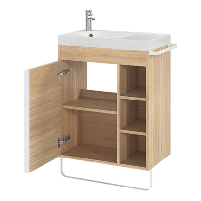 GoodHome Maza fritstående underskab til vask 60 x 36 cm i egetræ