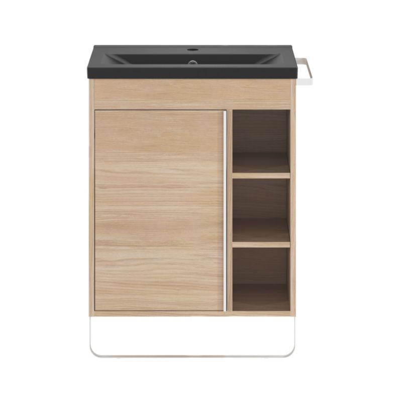 GoodHome Maza fritstående underskab til vask 60 x 36 cm i egetræ