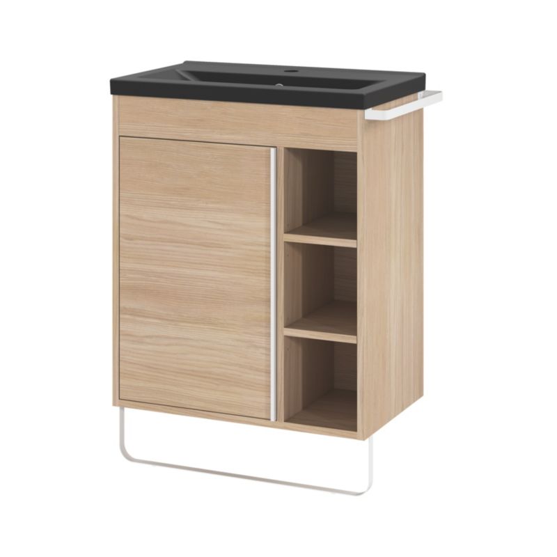 GoodHome Maza fritstående underskab til vask 60 x 36 cm i egetræ