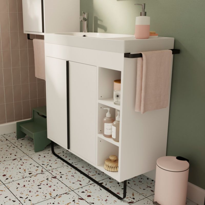 Stående vaskeskab GoodHome Maza 80 x 36 cm hvid