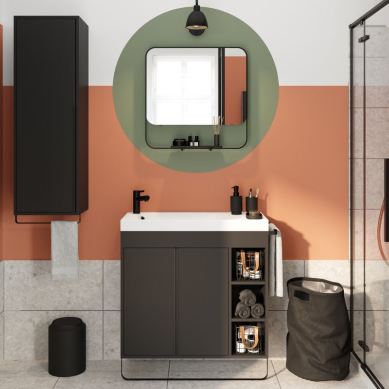Stående skab til vask GoodHome Maza 80 x 36 cm mat-sort