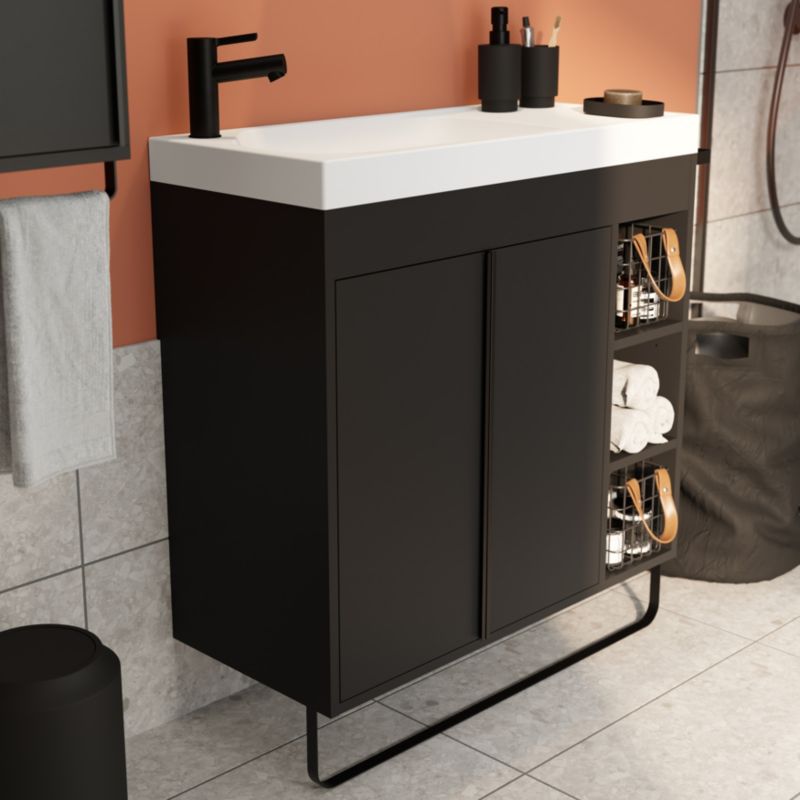 Stående skab til vask GoodHome Maza 80 x 36 cm mat-sort