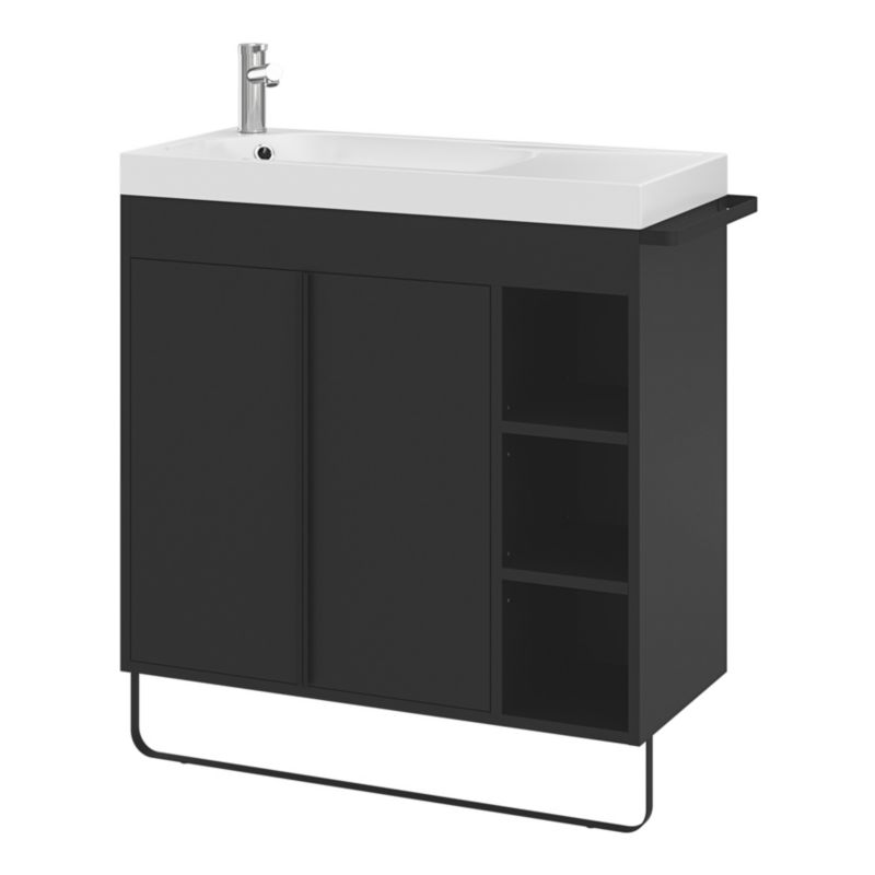 Stående skab til vask GoodHome Maza 80 x 36 cm mat-sort