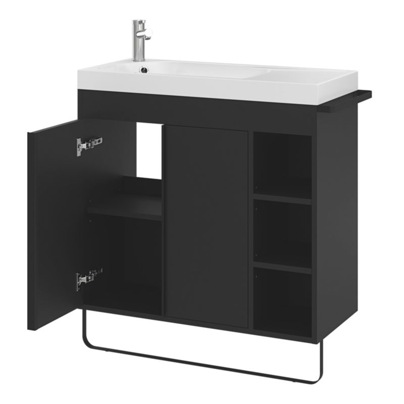 Stående skab til vask GoodHome Maza 80 x 36 cm mat-sort