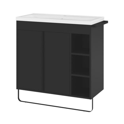 Stående skab til vask GoodHome Maza 80 x 36 cm mat-sort