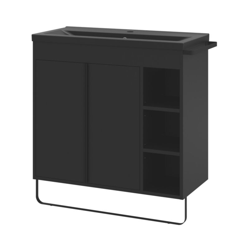 Stående skab til vask GoodHome Maza 80 x 36 cm mat-sort
