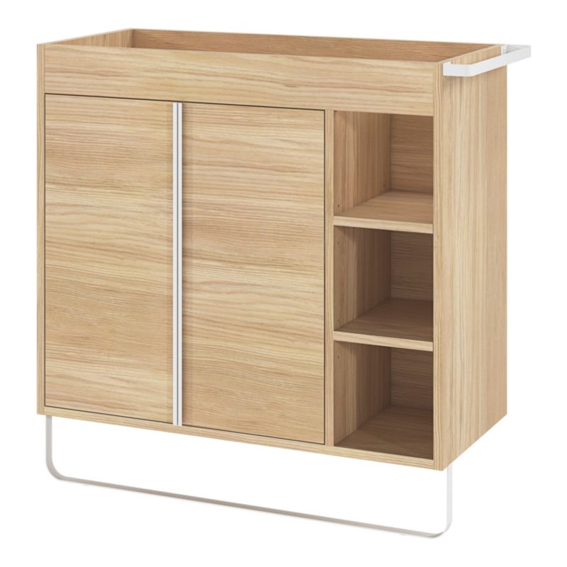 GoodHome Maza fritstående vaskeskab 80 x 36 cm i egetræslook