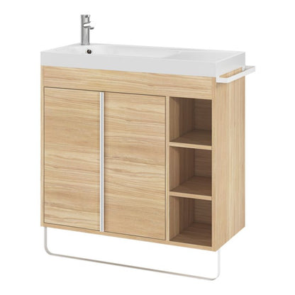 GoodHome Maza fritstående vaskeskab 80 x 36 cm i egetræslook