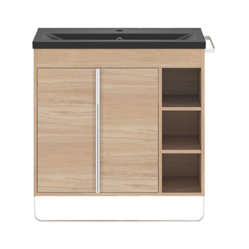 GoodHome Maza fritstående vaskeskab 80 x 36 cm i egetræslook