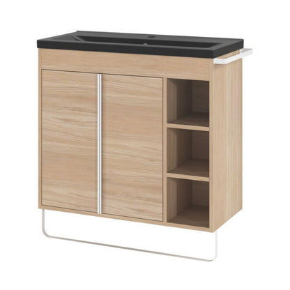 GoodHome Maza fritstående vaskeskab 80 x 36 cm i egetræslook