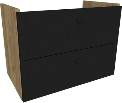 Skab under håndvask 65 cm Eg Sort Mat