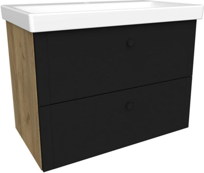 Skab under håndvask 65 cm Eg Sort Mat