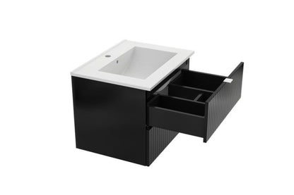 Hængende Underskab 60 cm Sort MDF 2 Skuffer Stille Lukning 5908271113250