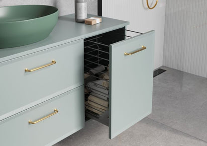 Vægmonteret underskab Cersanit Mille 80 cm i mat‑grøn finish