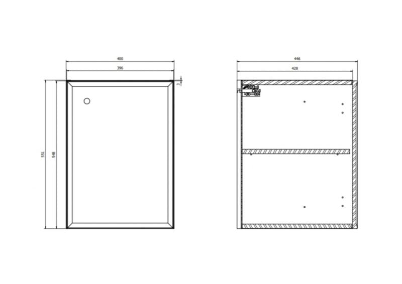 Væghængt Skab Mille 40 cm Kasmir Mat | 5901771194583