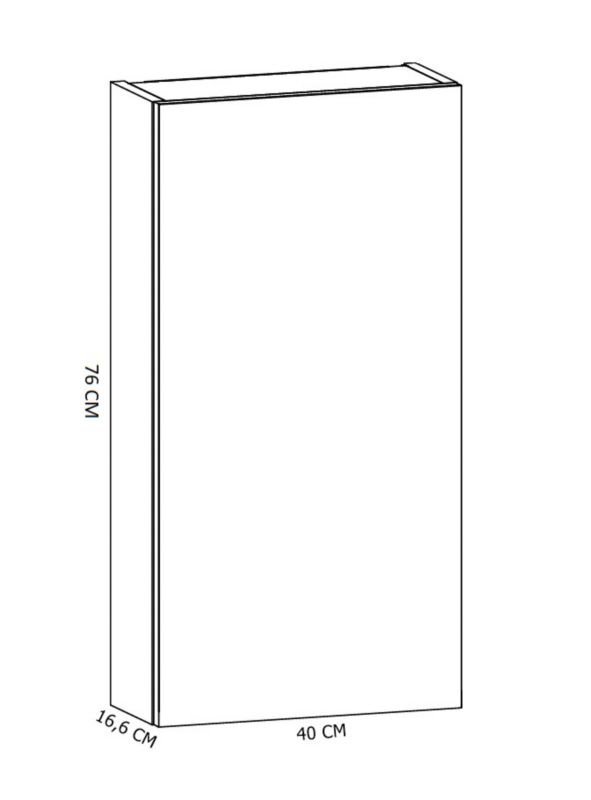 Hængeskab EVA 40 til Geberit Eg Craft Guld 40x76x17 cm