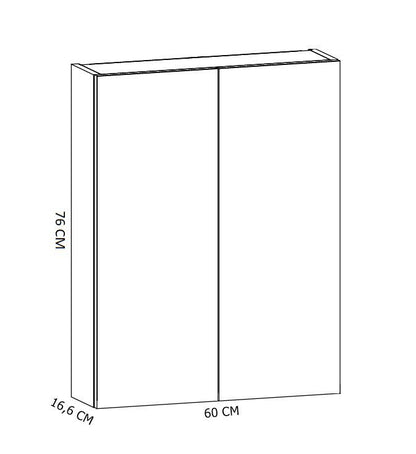 Vægskab EVA 60 over Geberit Hvid 60x17x78 cm