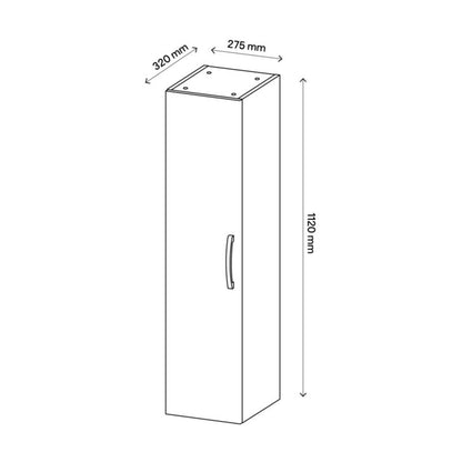 Væghængt skab Aruna 27,7 x 112 cm grå