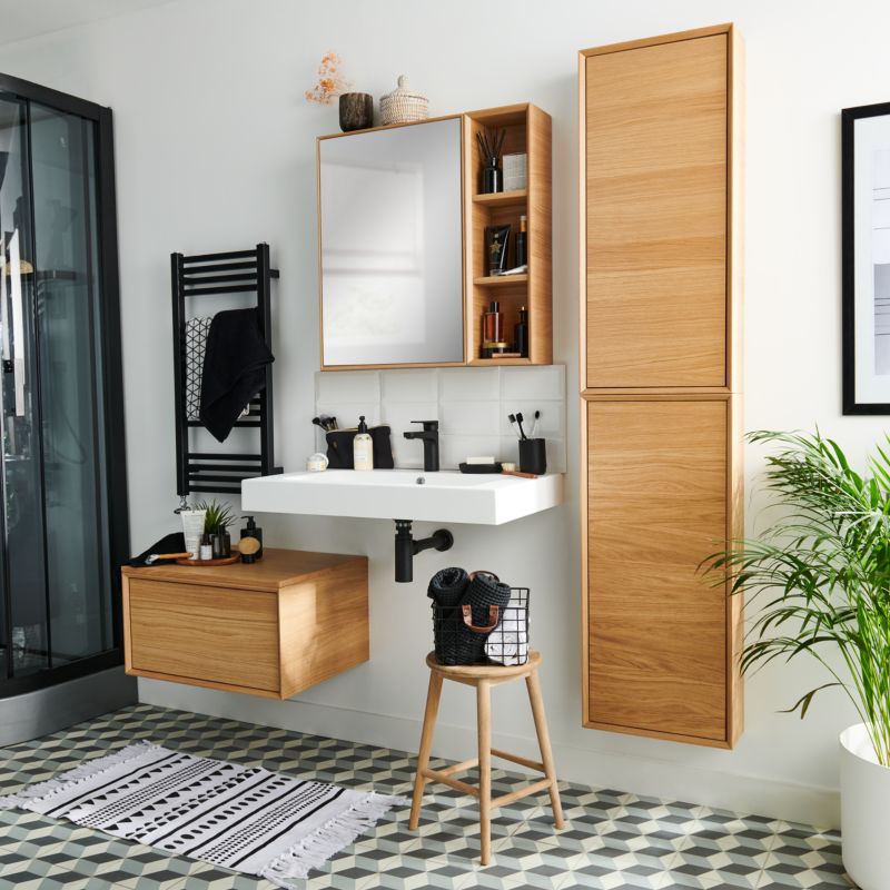 Væghængt skab GoodHome Avela 20 cm med 3 hylder i træ