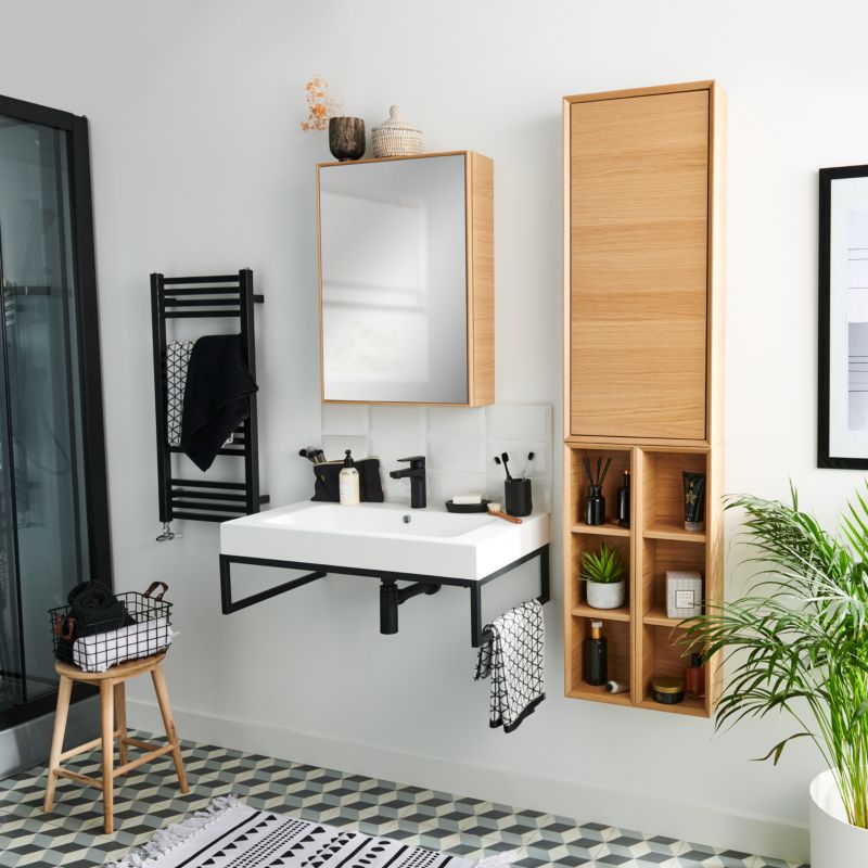 Væghængt skab Avela 40x90x15 cm Egetræsfiner