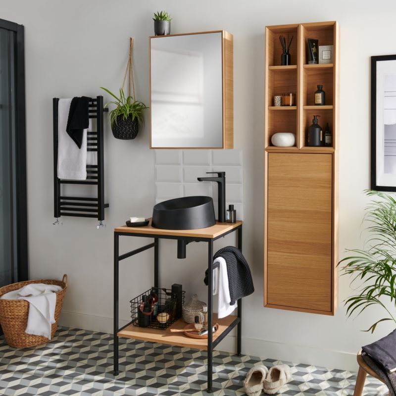 Væghængt skab Avela 40x90x15 cm Egetræsfiner