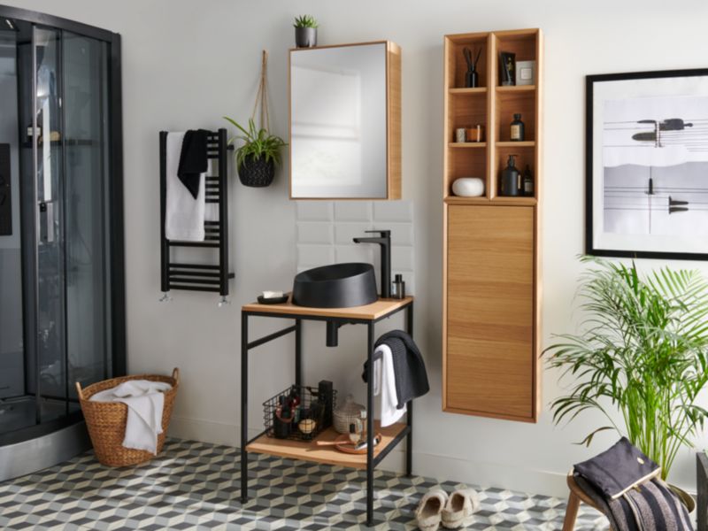 Væghængt skab Avela 40x90x15 cm Egetræsfiner