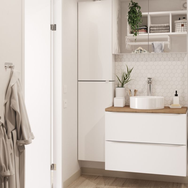 GoodHome Imandra væghængt skab 40 x 90 x 15 cm hvid