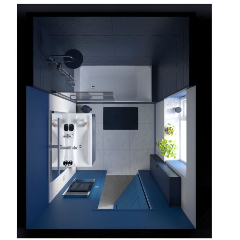 Vægskab 40 x 90 x 15 cm Mat Mørkeblå med Stille Lukning