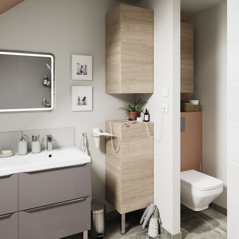 Væghængt skab GoodHome Imandra 40 x 90 x 36 cm egetræ