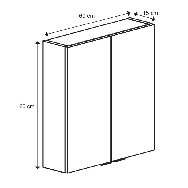 Væghængt skab GoodHome Imandra 60 x 60 x 15 cm hvid