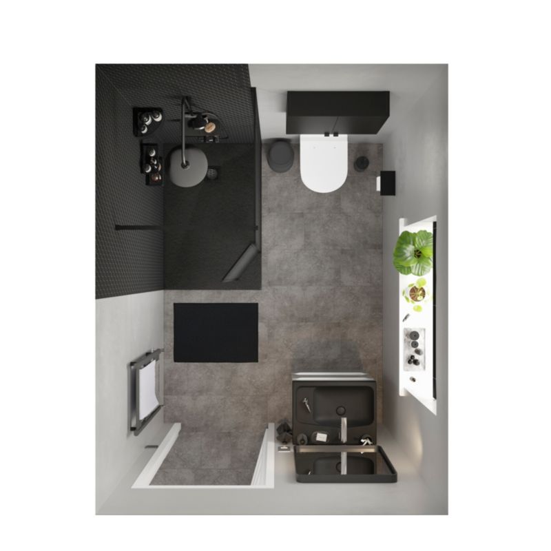 Vægskab Imandra 60x60x15 cm Sort Mat