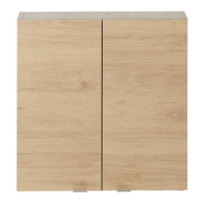 GoodHome Imandra væghængt skab 60 x 60 x 15 cm i egetræ