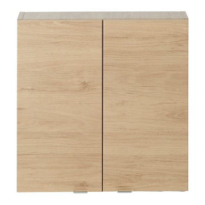 GoodHome Imandra væghængt skab 60 x 60 x 15 cm i egetræ