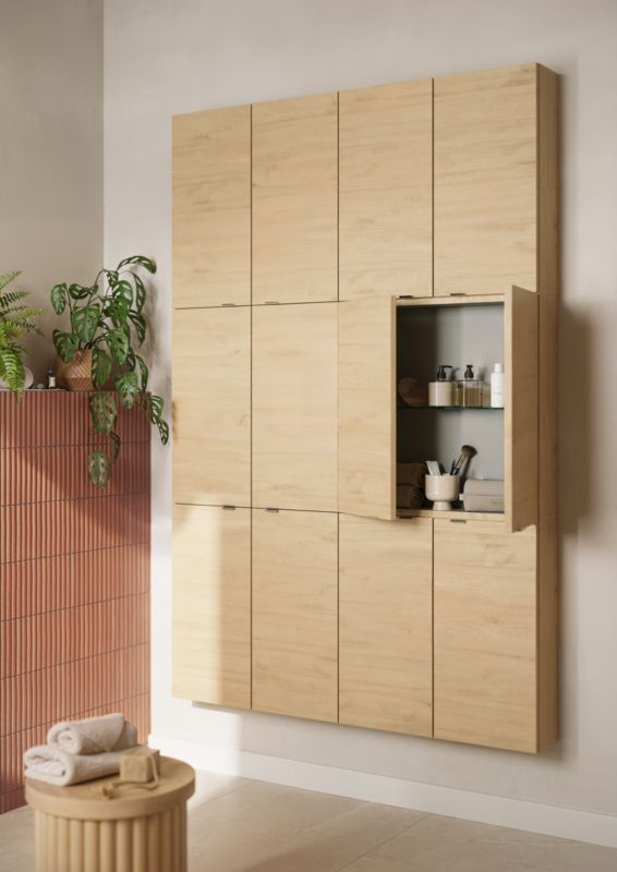 Vægskab 60 x 60 x 15 cm Eg Med Støjdæmpende Lukning