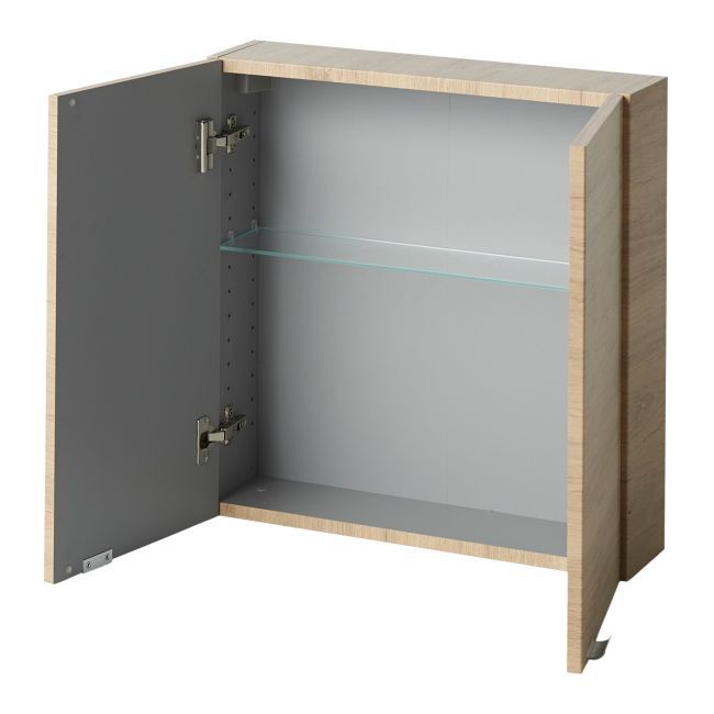 GoodHome Imandra væghængt skab 60 x 60 x 15 cm i egetræ
