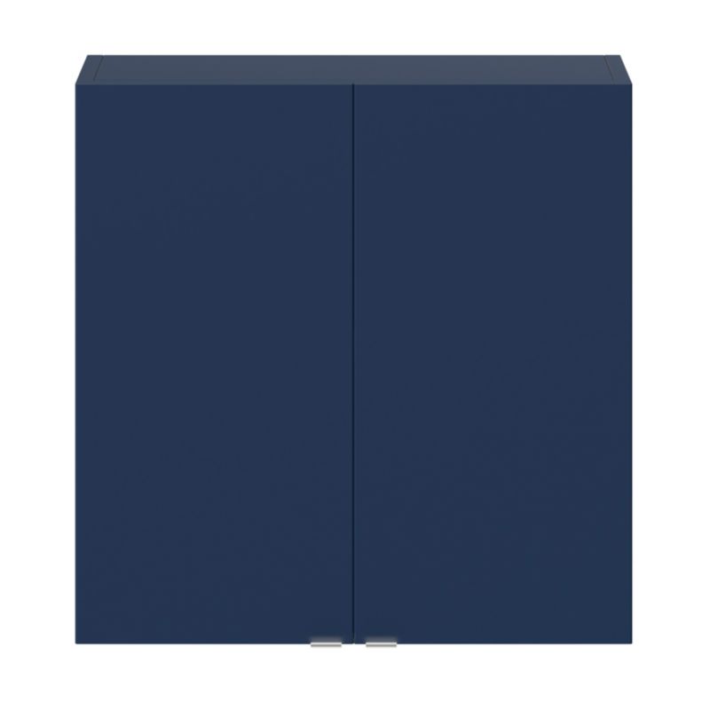 Vægskab 60 x 60 x 15 cm Marineblå Mat med Støddæmper