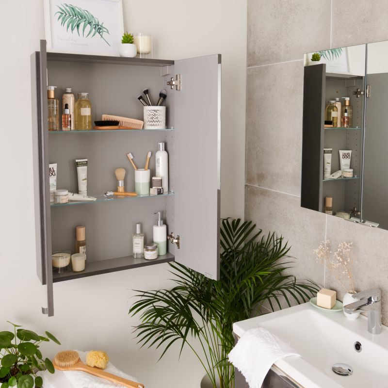 GoodHome Imandra væghængt skab 60 x 90 x 15 cm antracit