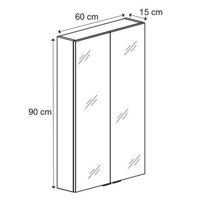 GoodHome Imandra væghængt skab 60 x 90 x 15 cm mat sort