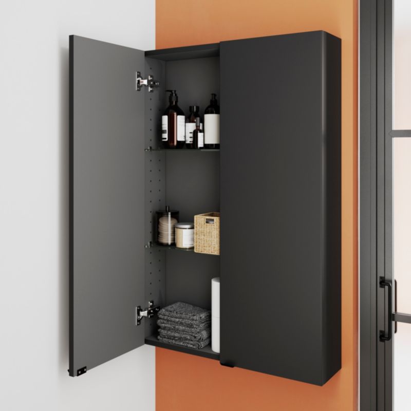 Væghængt Skab Imandra 60x90x15 cm Mat Sort | 5059340393100
